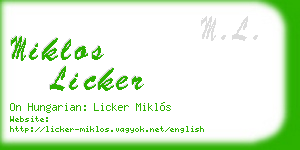 miklos licker business card